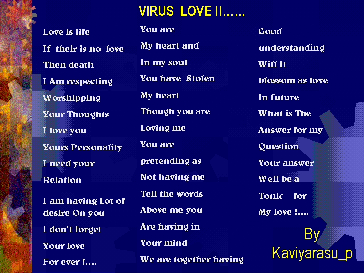 Virus Love Eng-peom by kaviyarasu_p