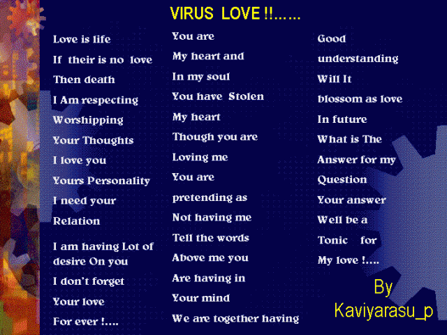 Virus Love Eng-peom by kaviyarasu_p